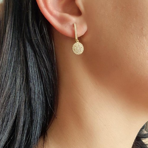 Coronet Gold Sallantılı Gümüş Küpe - CNG Jewels