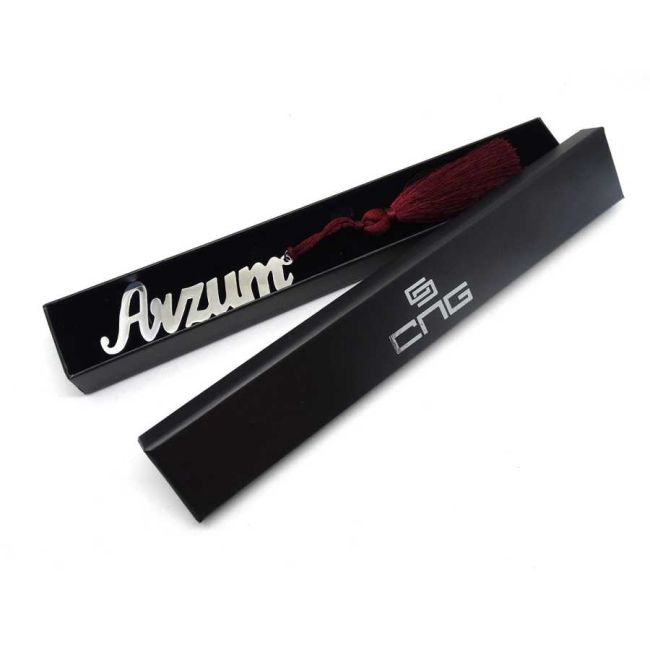 Custom Made Nameable Silver Bookmark - 2