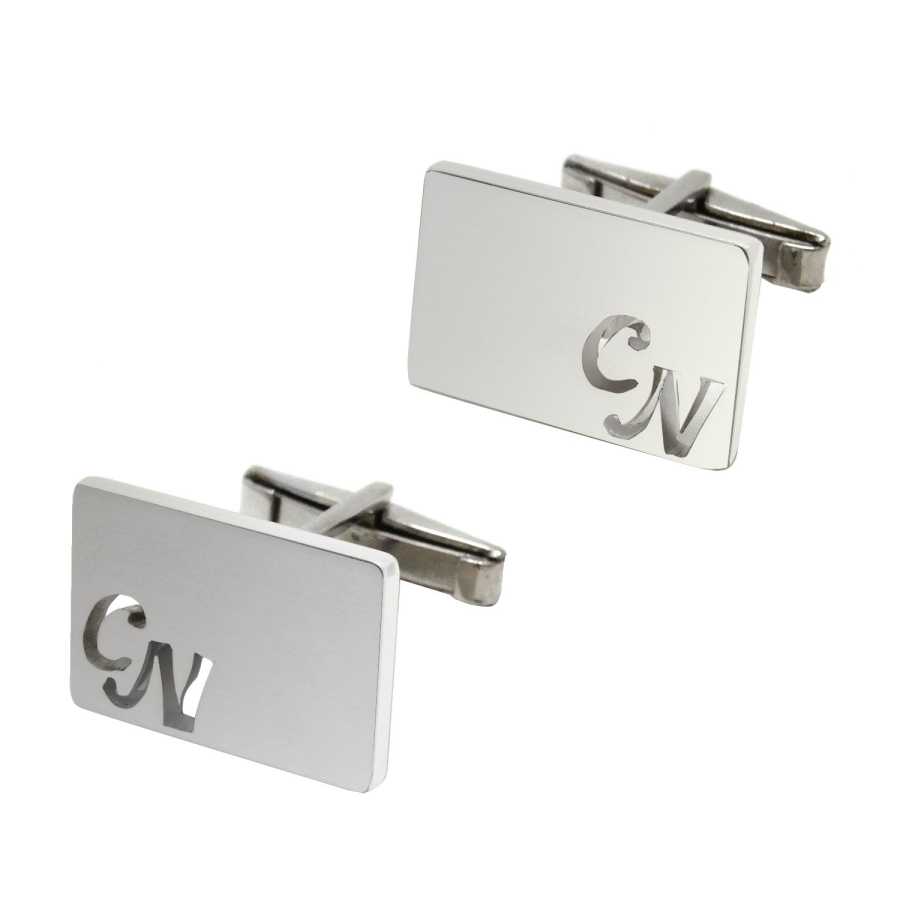 Personalized Silver Two Letter Cufflinks - CNG Jewels
