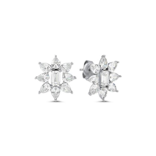 Drop Baguette North Star Silver Women's Earrings - 1