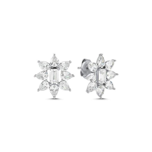 Drop Baguette North Star Silver Women's Earrings - 1