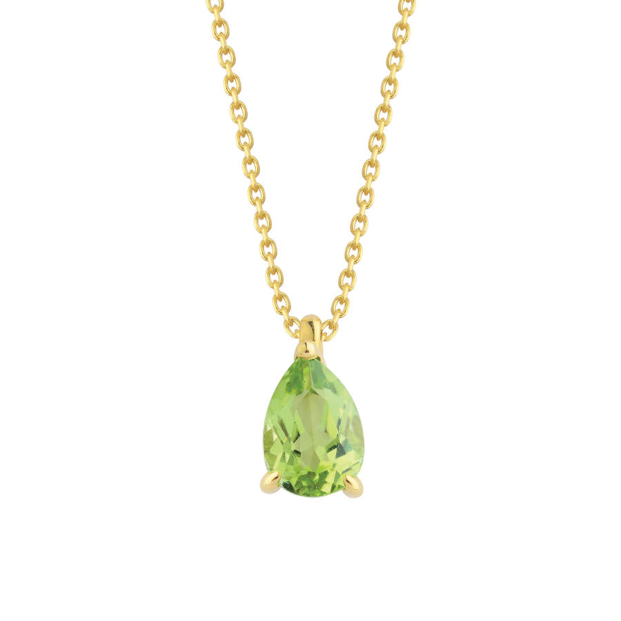 Drop Peridot Stone Gold Necklace - CNG Jewels