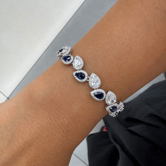 Drop Sapphire Women's Silver Waterway Bracelet - 2