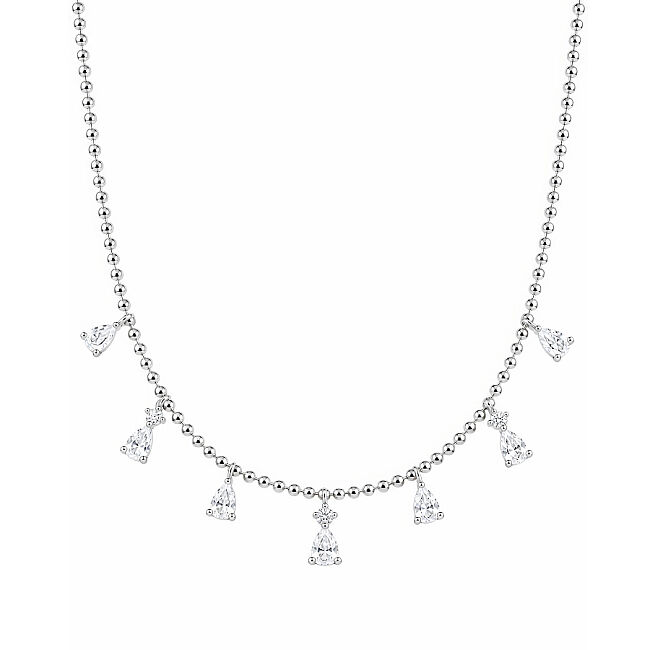  Damla Taşlı Choker Gümüş Kolye - 1