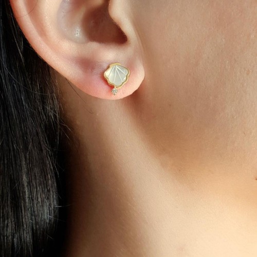 Starfish Oyster Gold Silver Women's Earrings - CNG Jewels (1)