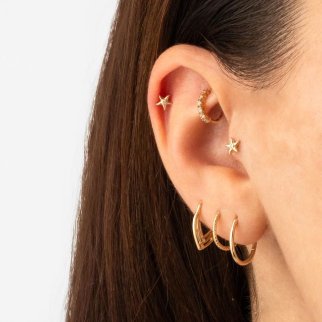 Denizyıldızı Altın Helix Piercing - 2