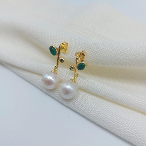 Design Perla Verde Earrings - Thumbnail