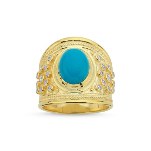Diva Turquoise Women's Silver Ring - CNG Jewels