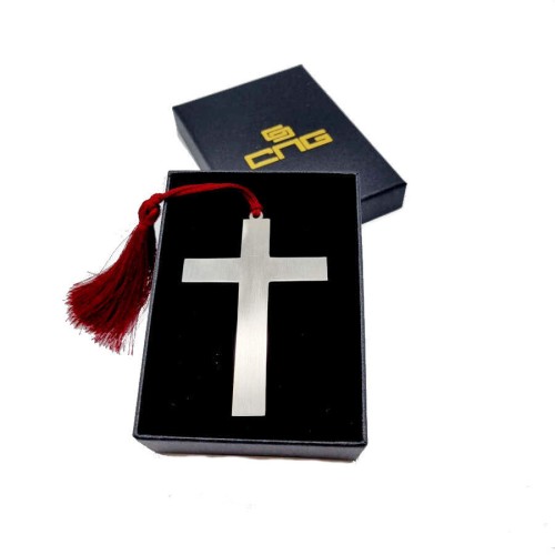 Handmade Cross Silver Bookmark - 1