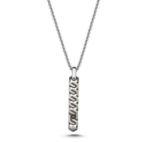 Zipper Antique Steel Men's Necklace - CNG Jewels