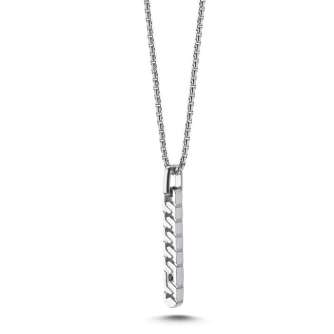 Zipper Antique Steel Men's Necklace - 2