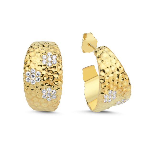 Fiore Hoop Silver Women's Earrings - 1