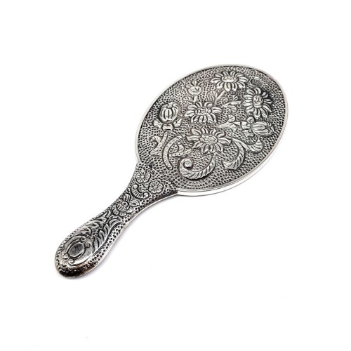 Flower Silver Hand Mirror No 1 - Thumbnail