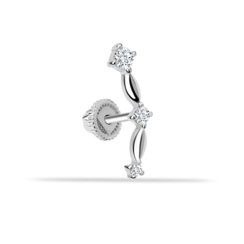Galaksi Beyaz Altın Helix Piercing - 1