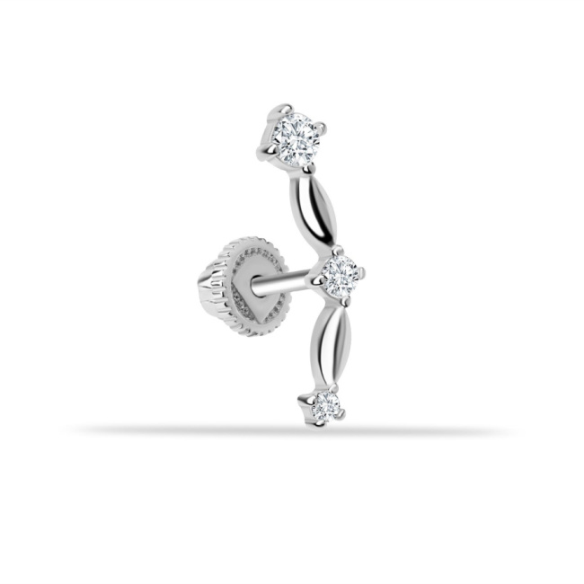 Galaksi Beyaz Altın Helix Piercing - 1