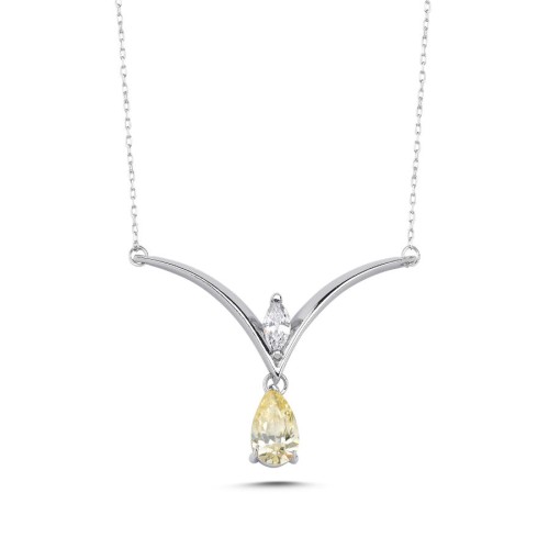 Gaviota Yellow Drop Silver Women's Necklace - 1