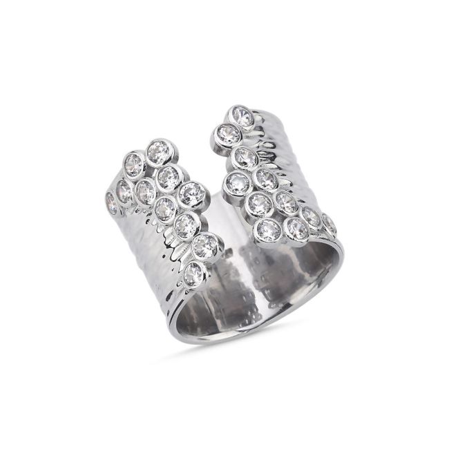 Glitter Stone Women's Silver Ring - 3