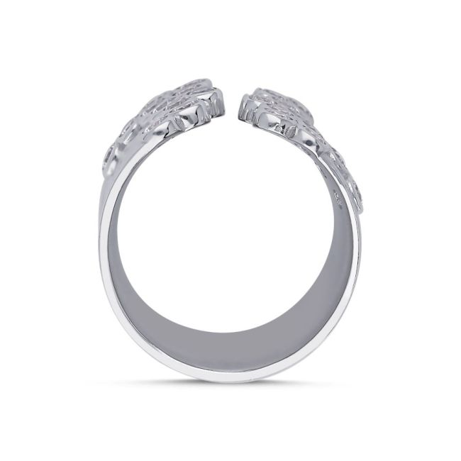 Glitter Stone Women's Silver Ring - 4