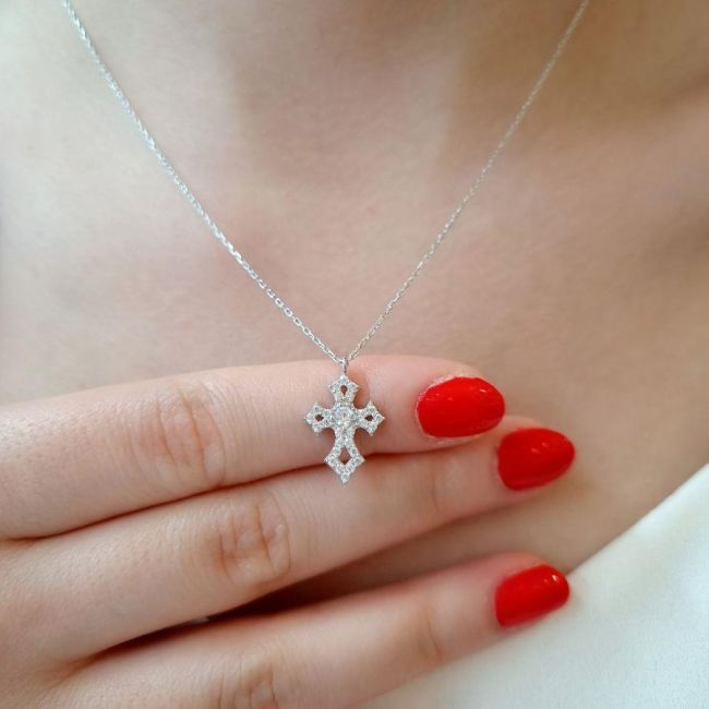 Cross Silver Women's Necklace - 3