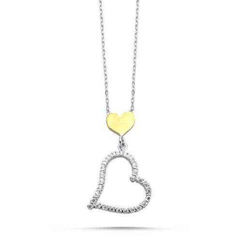 Two Heart Silver Women's Necklace - CNG Jewels