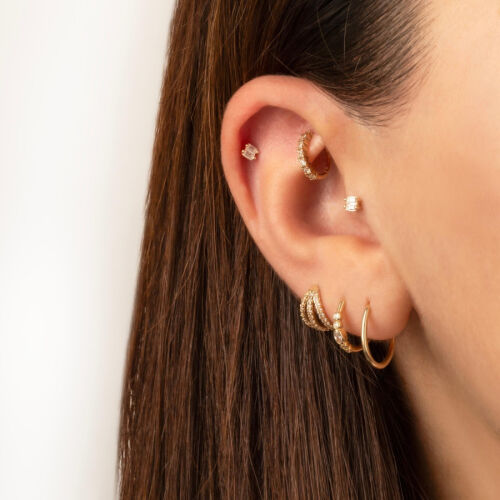 İkili Baget Altın Tragus Piercing - 2