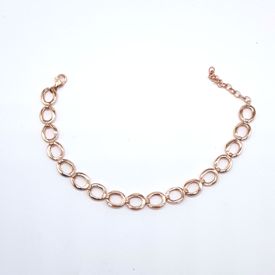 Rose Silver Anklet with Large Hoops - CNG Jewels