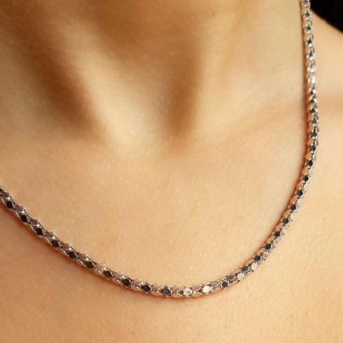 Italian Shiny Cage Silver Women's Chain - CNG Jewels (1)
