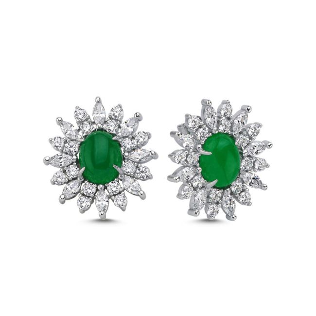 Jade Fiori Kadın Gümüş Küpe - 1