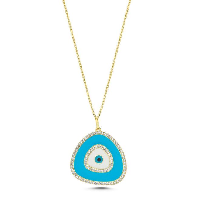 Jessy Blue Evil Eye Silver Women's Necklace - 1