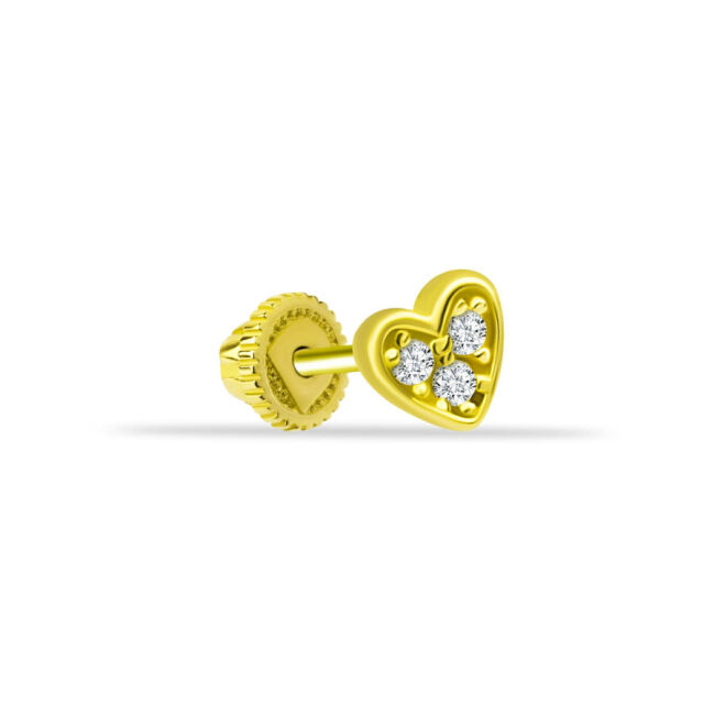 Kalp Altın Helix Piercing - 1