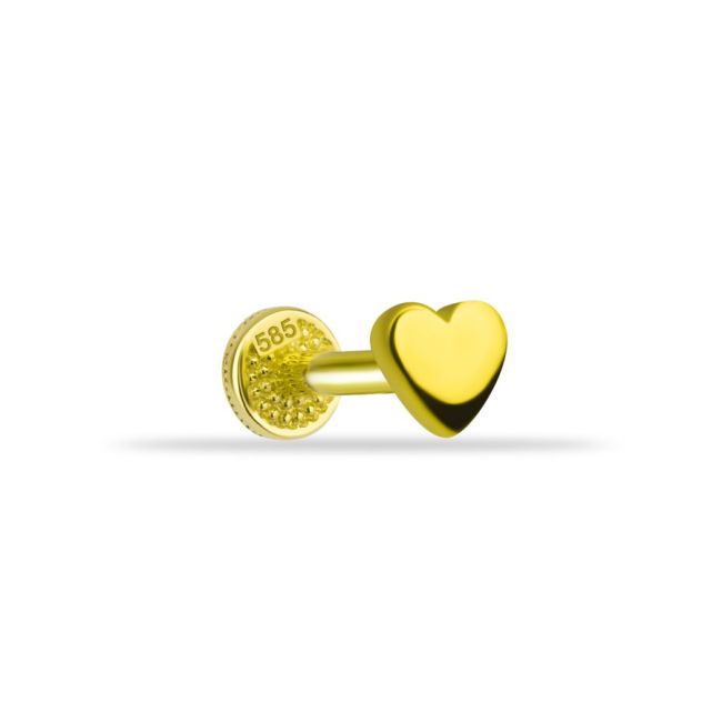 Heart Minimal Gold Tragus Piercing - 1