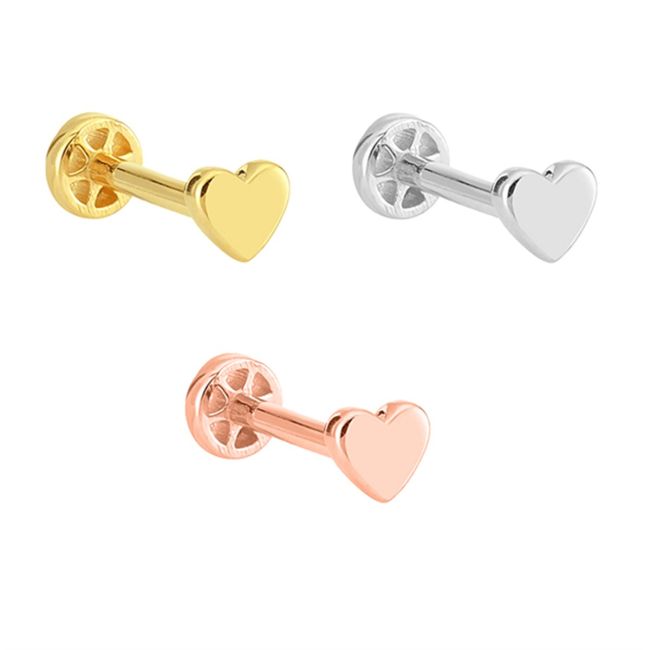 Heart Minimal Gold Tragus Piercing - 2