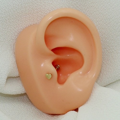 Heart Minimal Gold Tragus Piercing - 3