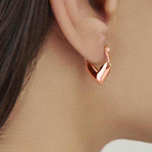 Kalp Rose Gümüş Kadın Küpe - CNG Jewels