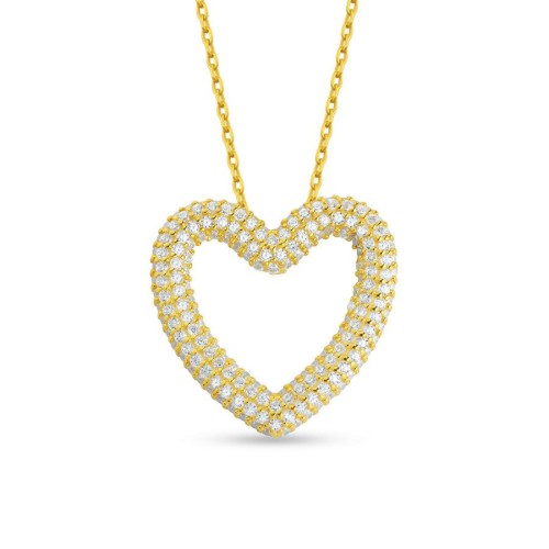 Kalp Sofia Gold Gümüş Kadın Kolye - CNG Jewels