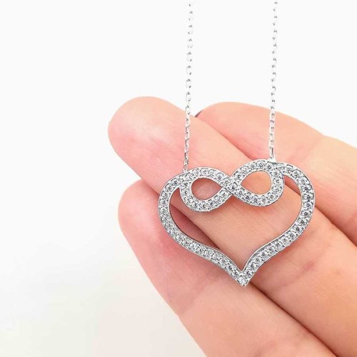 Heart Infinity Silver Women's Necklace - CNG Jewels (1)