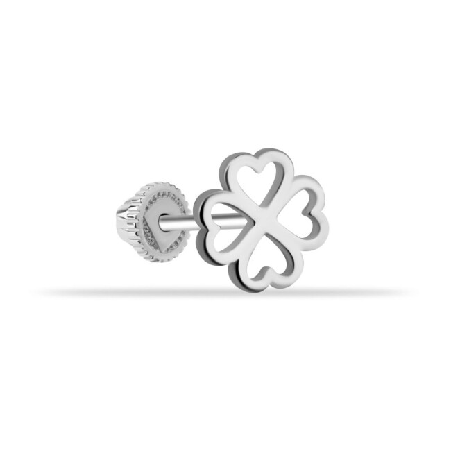 Heart Leaf Clover White Gold Helix Piercing - 1