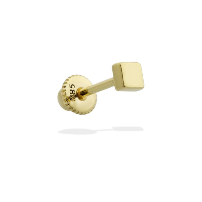 Kare Taşsız Altın Helix Piercing - 1