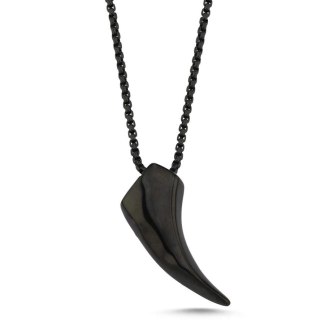 Eagle Claw Nail Black Steel Men's Necklace - 1