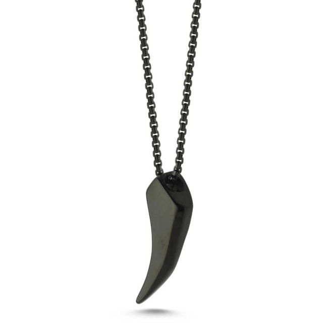 Eagle Claw Nail Black Steel Men's Necklace - 2