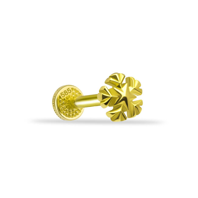 Snowflake Gold Tragus Piercing - 1