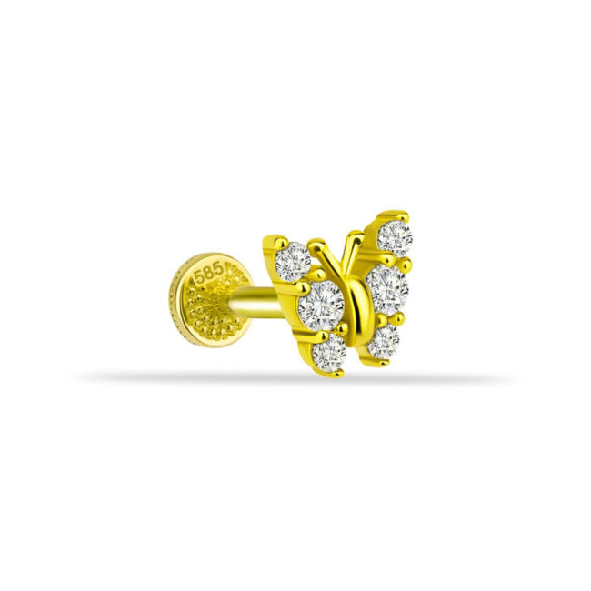 Butterfly Gold Tragus Piercing - 1