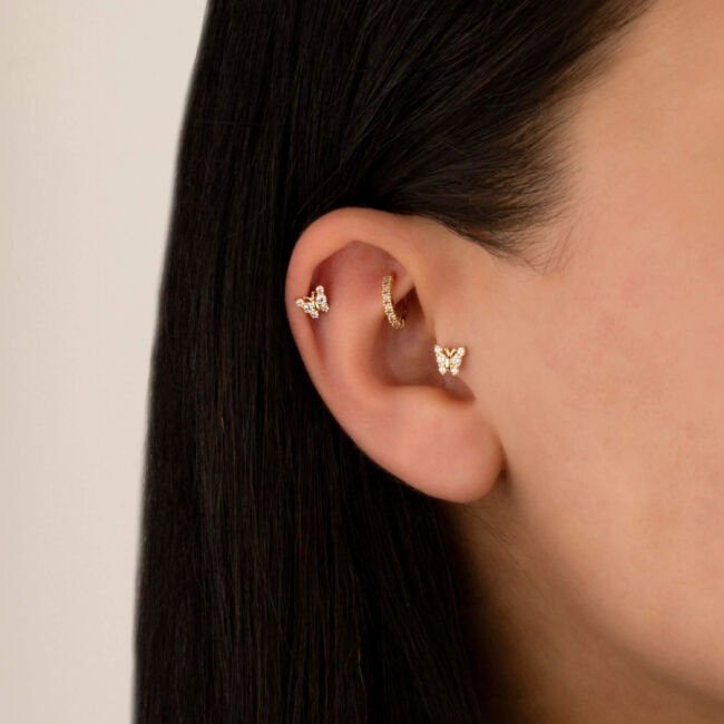 Butterfly Gold Tragus Piercing - 2