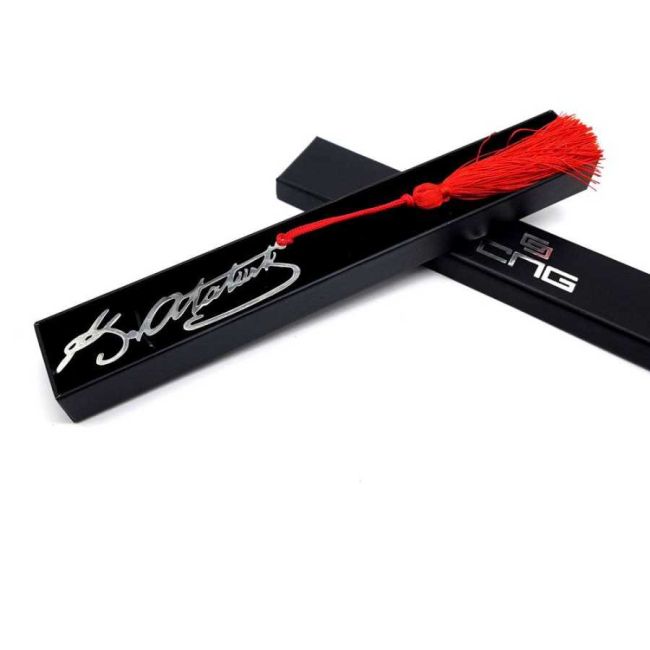 Kemal Atatürk Signature Silver Bookmark - 1