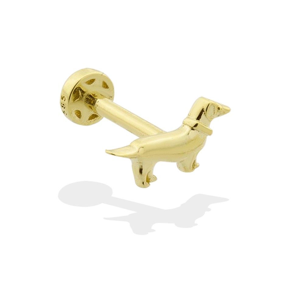 Dog Gold Tragus Piercing - CNG Jewels