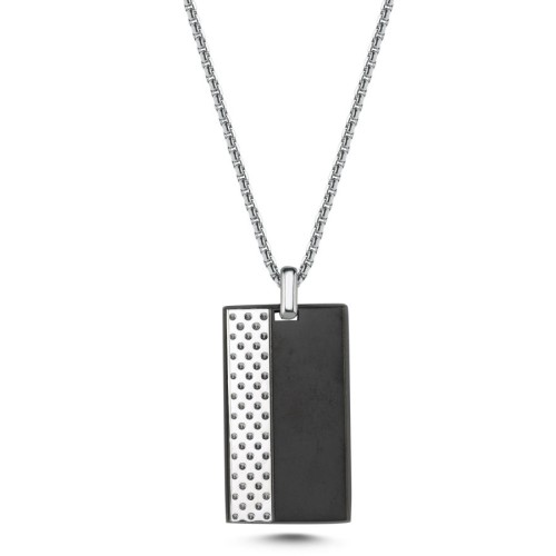 Crater Tag Steel Men's Necklace - CNG Jewels