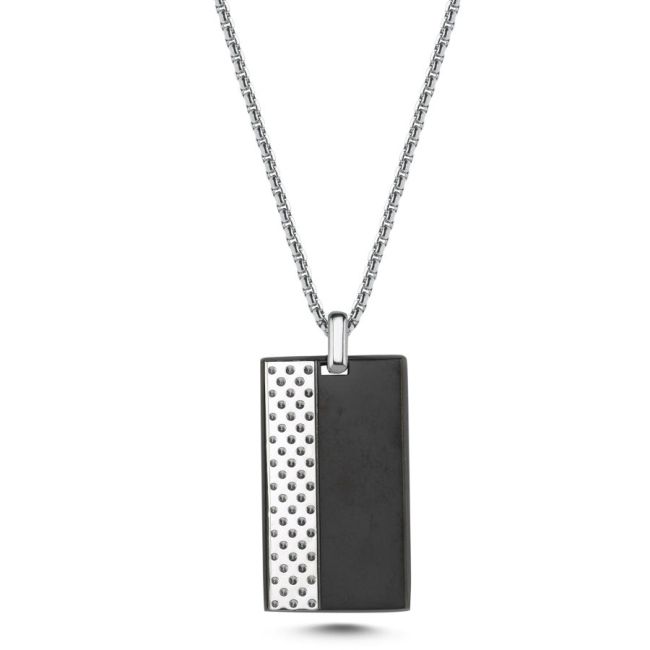 Crater Tag Steel Men's Necklace - 1