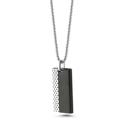 Crater Tag Steel Men's Necklace - CNG Jewels (1)