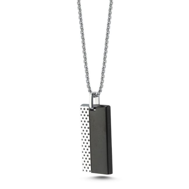 Crater Tag Steel Men's Necklace - 2