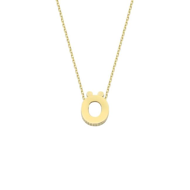 Lowercase Letter Ö 14 Carat Gold Necklace - 1